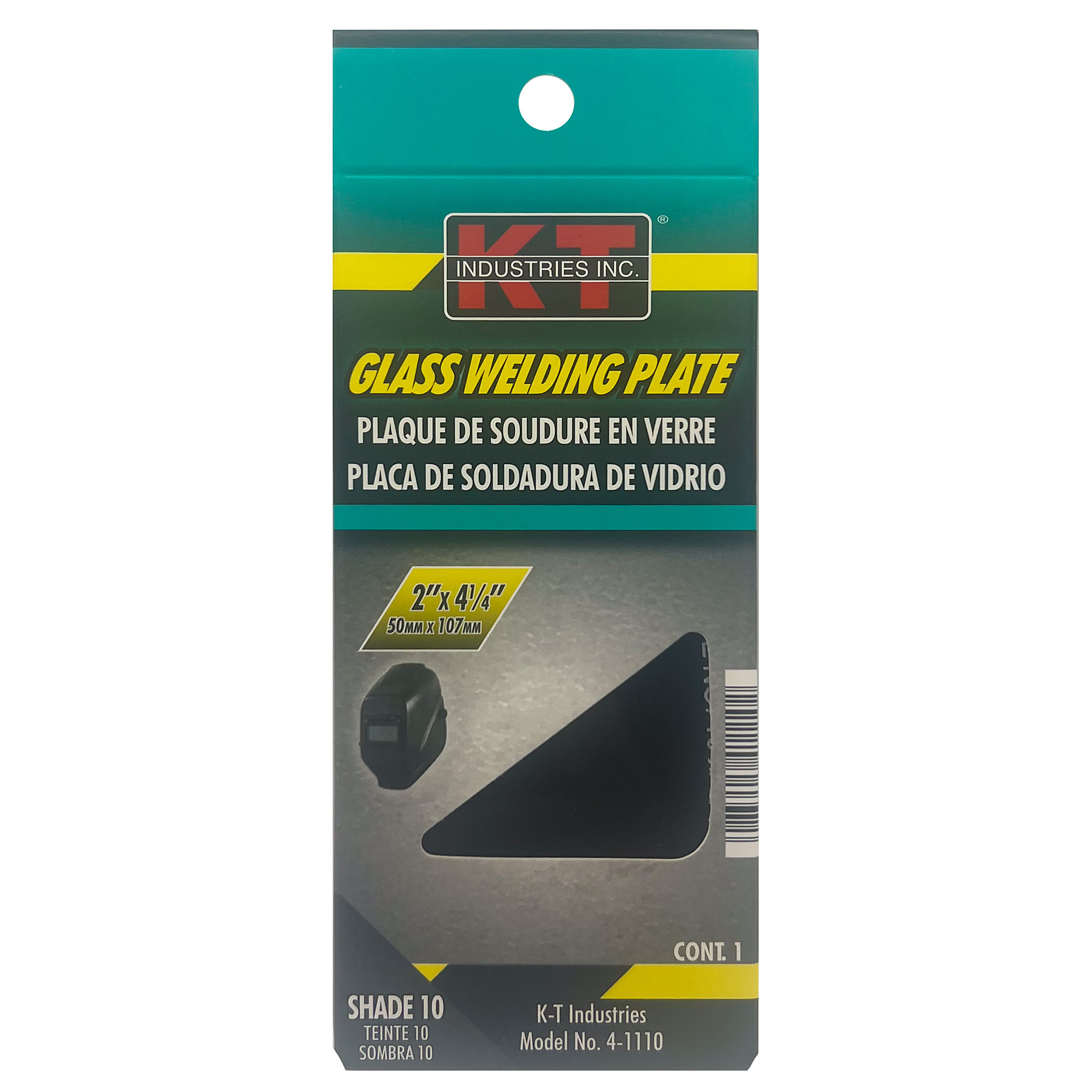 K-T Industries Welding Plate — 2in. x 4-1/4in., Shade 10, Model# 4-1110